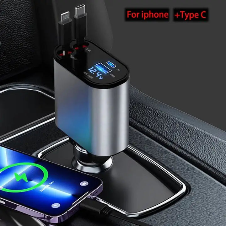 Charge Master 4-in-1 Retractable Car Charger