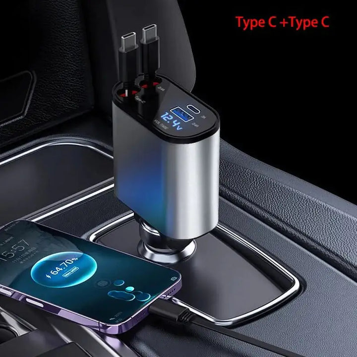 Charge Master 4-in-1 Retractable Car Charger