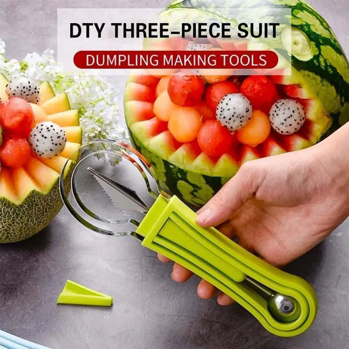 4-in-1 Fruit Ball Cutter | Stainless Steel Fruit Cutting Knife | Fruit Cutter Kitchen Gadgets | Vegetable Cutting